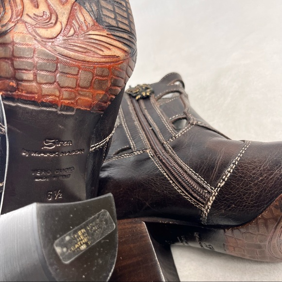 SIREN by MARK NASON Brown Leather Cutout Ankle Boots - Picture 8 of 10